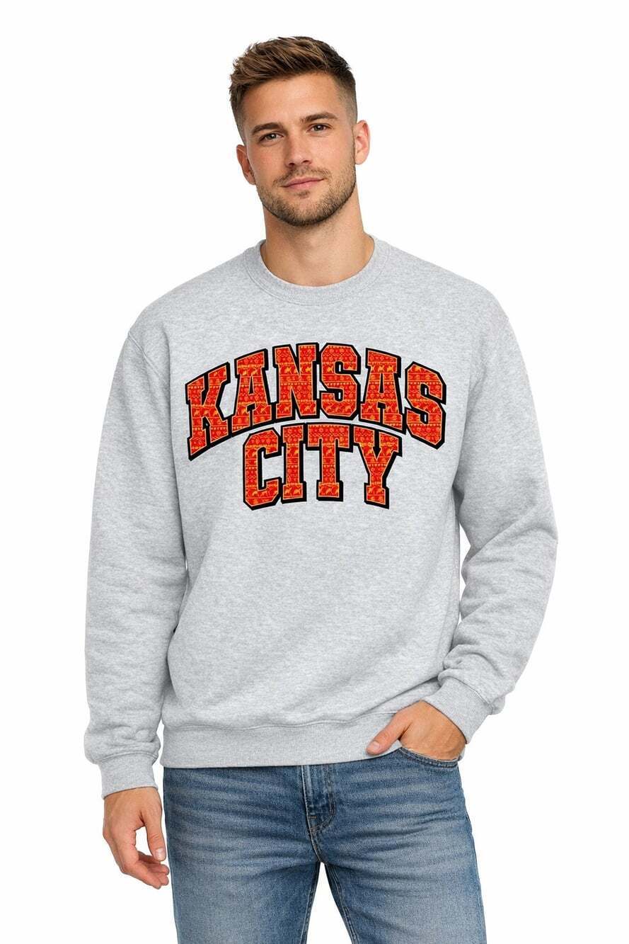 Where I'm From Kansas City Chiefs Holiday Script Crewneck Sweatshirt Sz S NWT B7